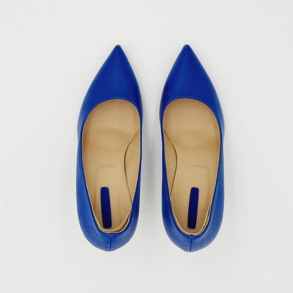 LONGCHAMP Pointed Toe Stiletto Heels – Electric Blue Leather 38 - Picture 6 of 8